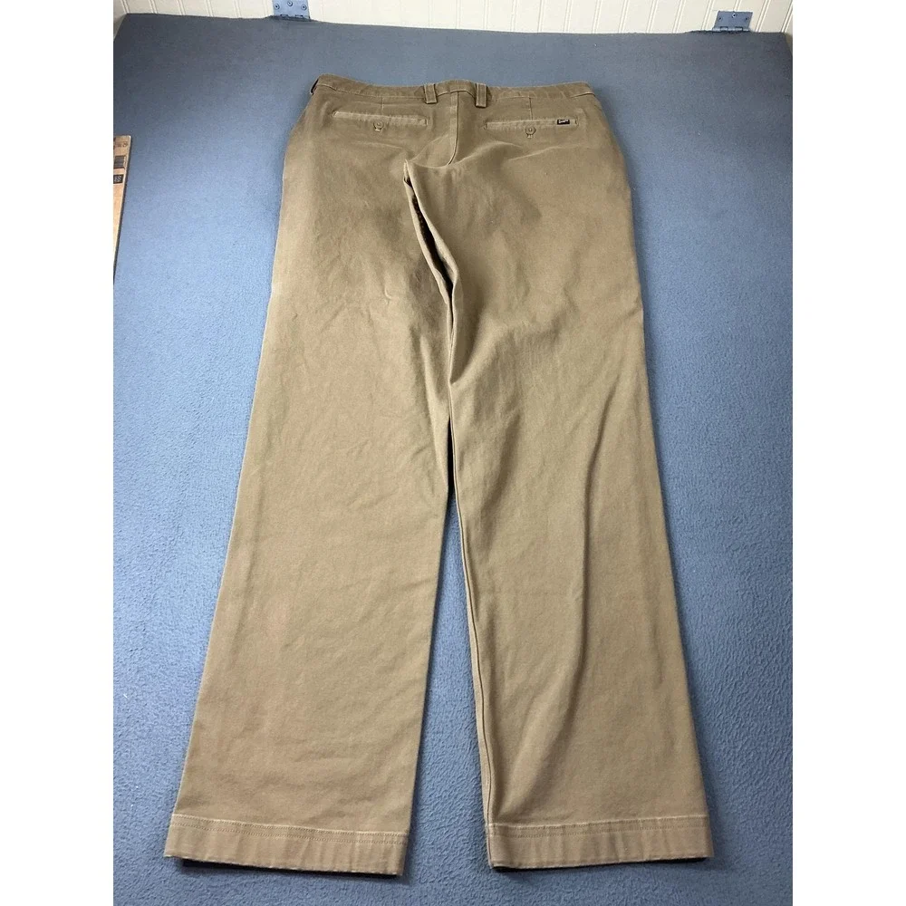 Duluth Trading Pants Mens 36x36 Khaki Brown Chino Relaxed Flex Baggy Ballroom